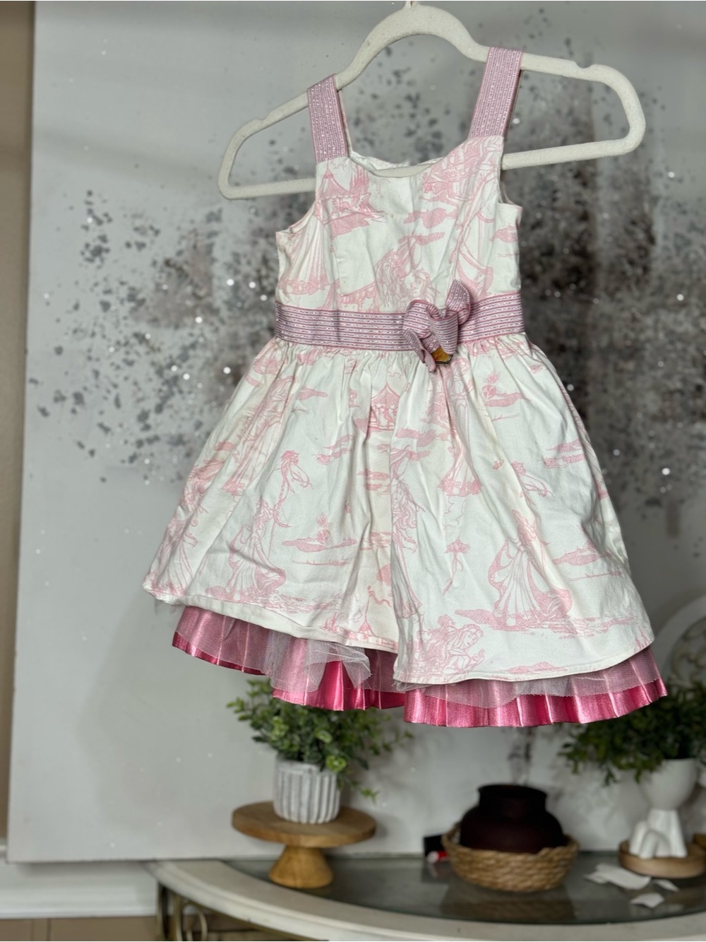 Authentic Disney Briar Rose & Samson Pink & White Toile Dress